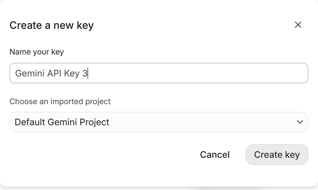 Create a new key 視窗
